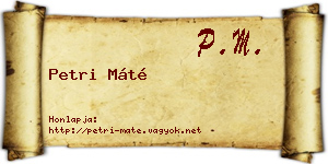 Petri Máté névjegykártya